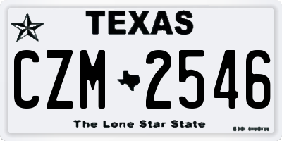 TX license plate CZM2546