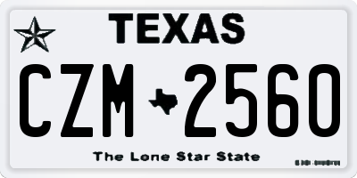 TX license plate CZM2560