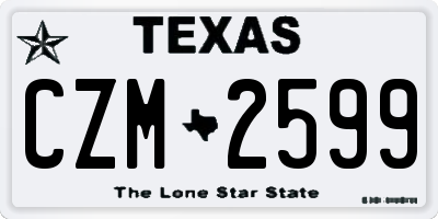 TX license plate CZM2599