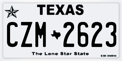 TX license plate CZM2623