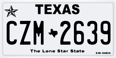 TX license plate CZM2639