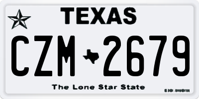 TX license plate CZM2679