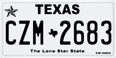 TX license plate CZM2683