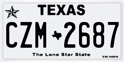 TX license plate CZM2687