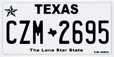 TX license plate CZM2695