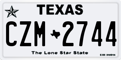 TX license plate CZM2744
