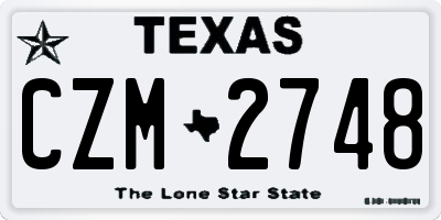 TX license plate CZM2748