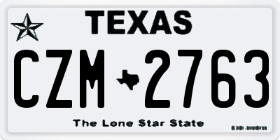 TX license plate CZM2763