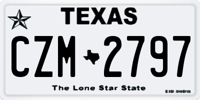 TX license plate CZM2797
