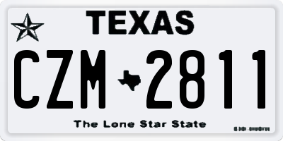TX license plate CZM2811