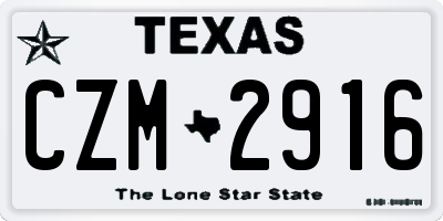 TX license plate CZM2916