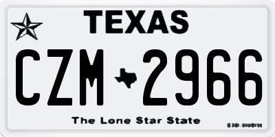 TX license plate CZM2966