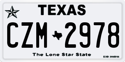 TX license plate CZM2978