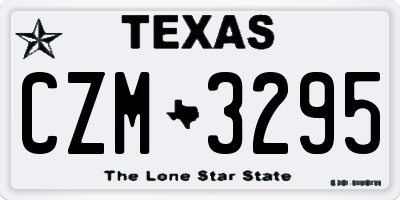 TX license plate CZM3295