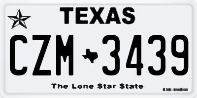TX license plate CZM3439