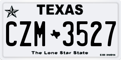 TX license plate CZM3527