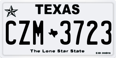 TX license plate CZM3723