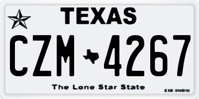 TX license plate CZM4267