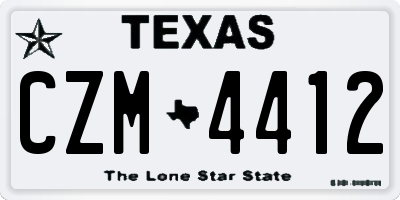 TX license plate CZM4412