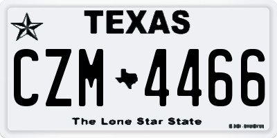 TX license plate CZM4466