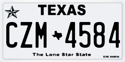 TX license plate CZM4584