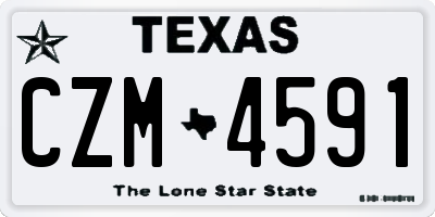 TX license plate CZM4591
