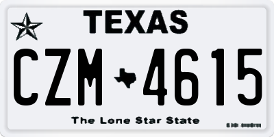 TX license plate CZM4615