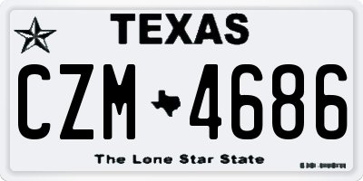TX license plate CZM4686