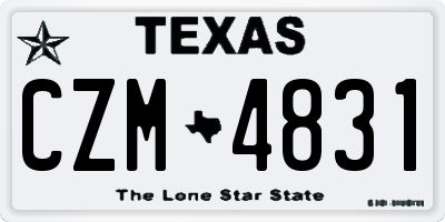TX license plate CZM4831