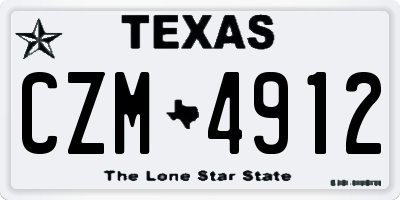 TX license plate CZM4912