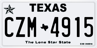 TX license plate CZM4915