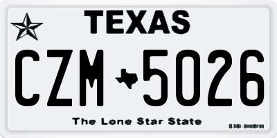 TX license plate CZM5026