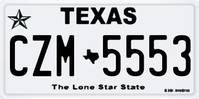 TX license plate CZM5553