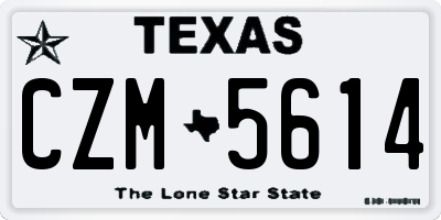 TX license plate CZM5614