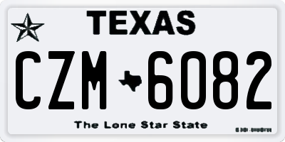 TX license plate CZM6082