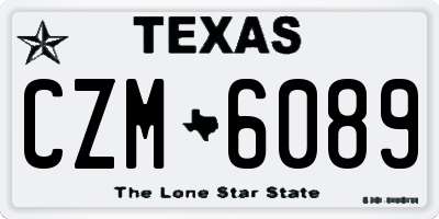 TX license plate CZM6089