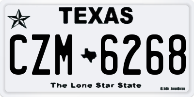TX license plate CZM6268