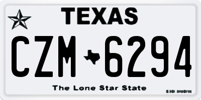 TX license plate CZM6294