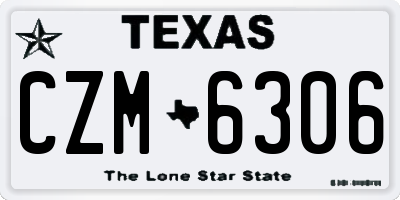 TX license plate CZM6306