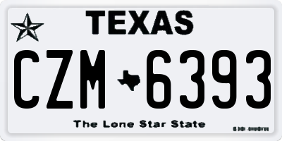TX license plate CZM6393