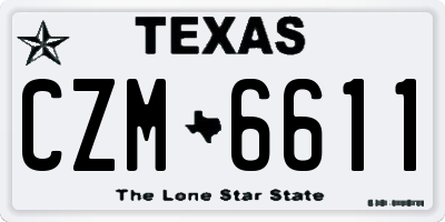 TX license plate CZM6611