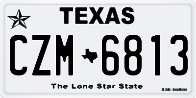 TX license plate CZM6813