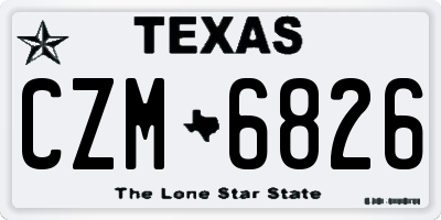 TX license plate CZM6826