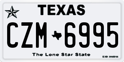 TX license plate CZM6995