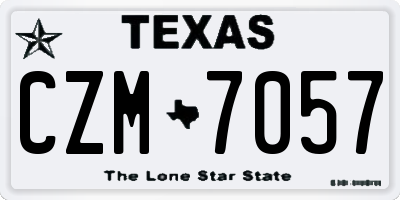 TX license plate CZM7057