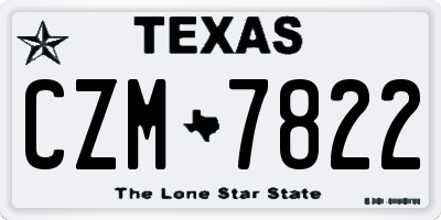TX license plate CZM7822