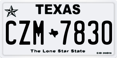 TX license plate CZM7830
