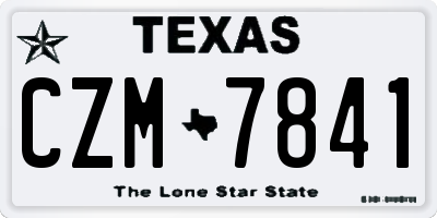 TX license plate CZM7841