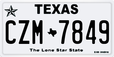 TX license plate CZM7849