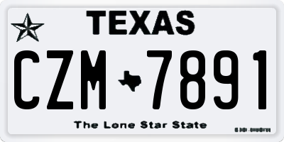 TX license plate CZM7891